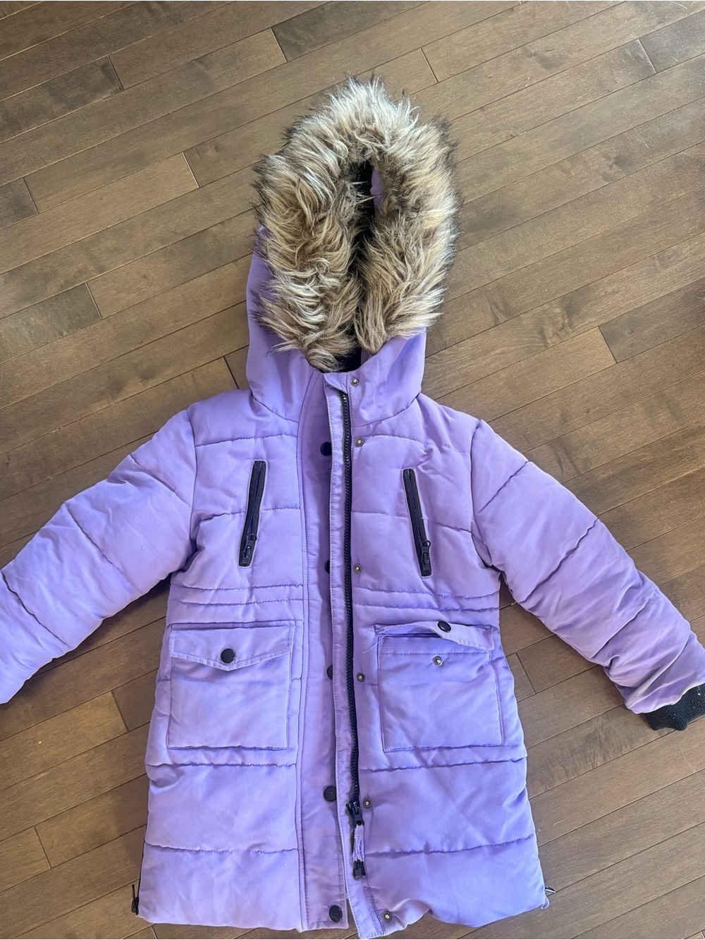 KIDS Lilac Hooded Puffer Jacket